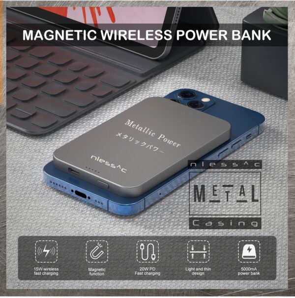 Super Slim Magnetic 15W Fast Wireless Power Bank